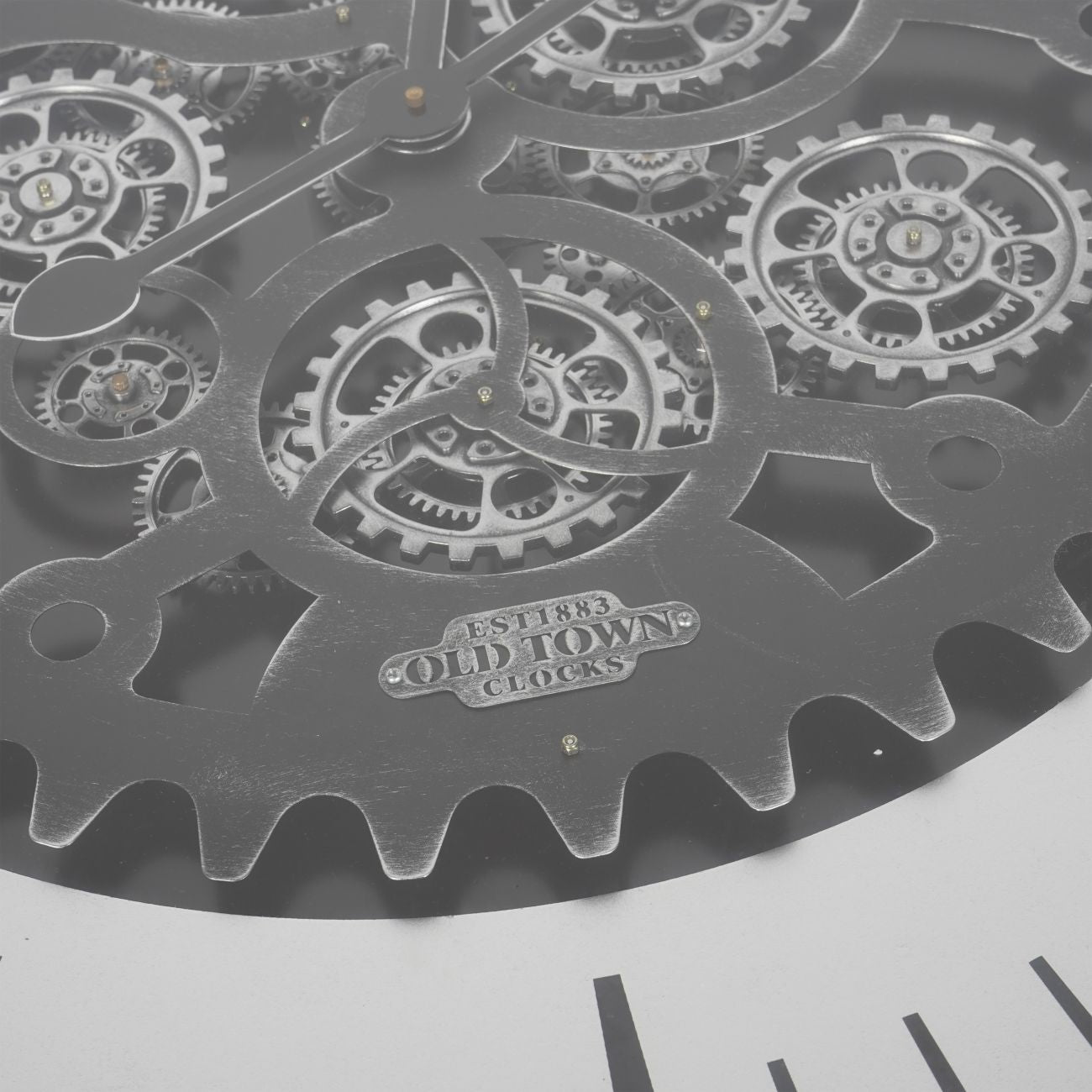 Palladium Black & Glass Moving Dials Clock Coffee Table